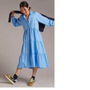 Anthropologie Blue Midi Dress